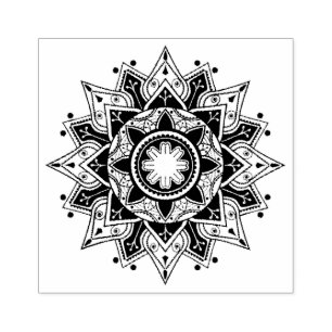 Mandala design rubber stamp