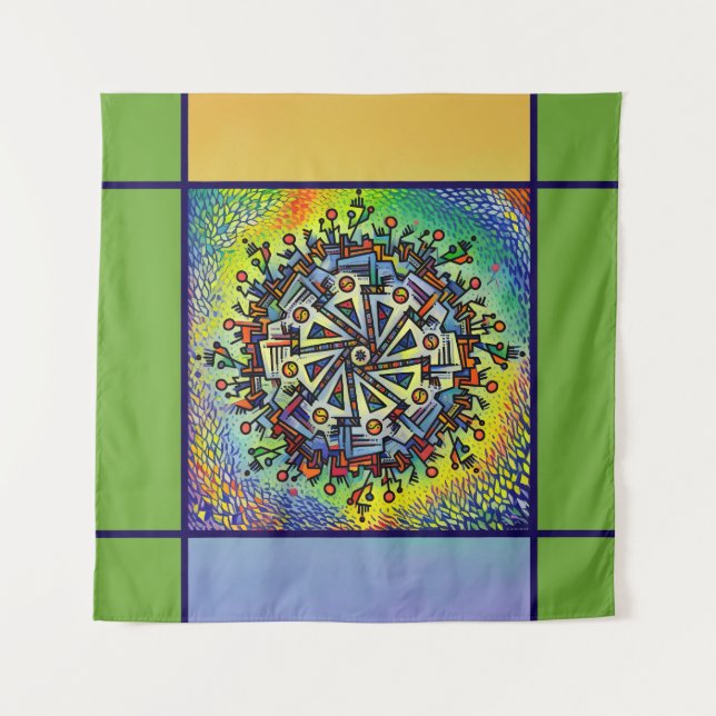 Mandala Design Set of Car Mats Tapestry (Front)