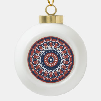 Mandala Design Snowflake Framed Ornament