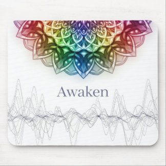 Mandala design with a calming, glowing energy mouse mat
