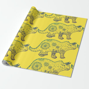 Mandala Dinosaur Wrapping Paper