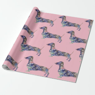 Mandala Dog, Dachshund Matte Wrapping Paper