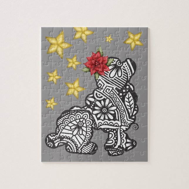 Mandala Dog with Stars Jigsaw Puzzle (Vertical)