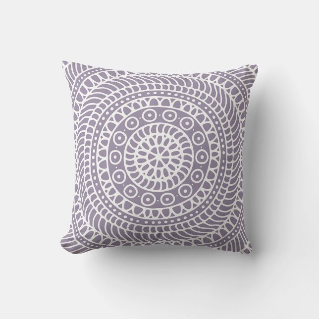 Mandala Doodle Lavender Cushion (Front)