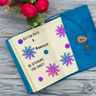 Mandala & Dots Glitter Planner Stickers