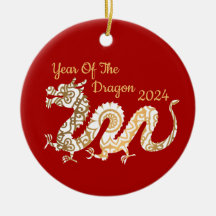 Mandala Dragon 2024 Chinese New Year Red