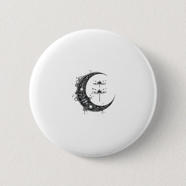 Mandala Dragonfly Gothic Dragonflies (1) 6 Cm Round Badge (Front)