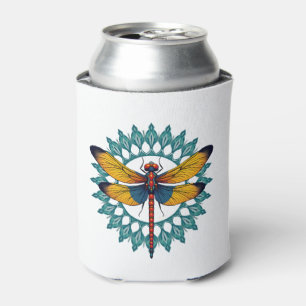 Mandala Dragonfly - Lotus Flower Insect Lover Ento Can Cooler