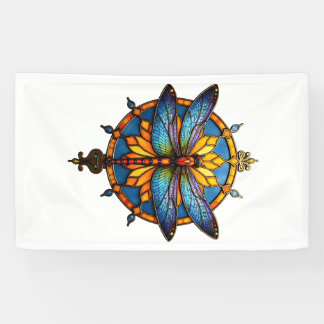 Mandala Dragonfly Luminous Sacred Geometry Spiritu Banner