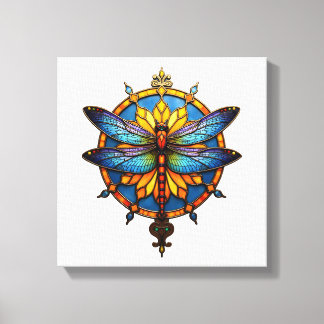 Mandala Dragonfly Luminous Sacred Geometry Spiritu Canvas Print
