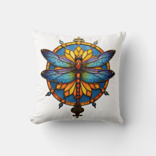 Mandala Dragonfly Luminous Sacred Geometry Spiritu Cushion