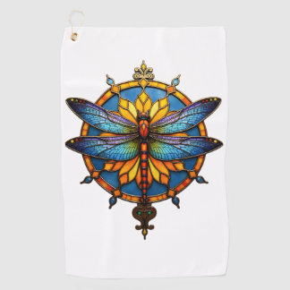 Mandala Dragonfly Luminous Sacred Geometry Spiritu Golf Towel