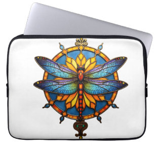 Mandala Dragonfly Luminous Sacred Geometry Spiritu Laptop Sleeve