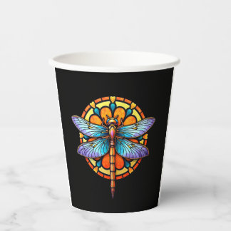 Mandala Dragonfly Luminous Sacred Geometry Spiritu Paper Cups