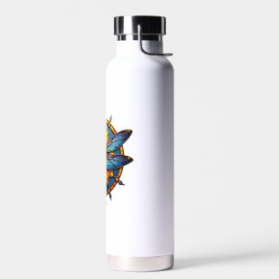 Mandala Dragonfly Luminous Sacred Geometry Spiritu Water Bottle