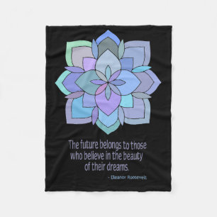 Mandala Eleanor Roosevelt Beauty Quote Fleece Blanket