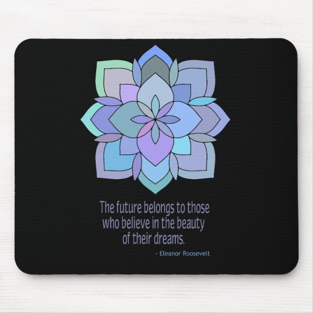 Mandala Eleanor Roosevelt Beauty Quote Mouse Mat (Front)