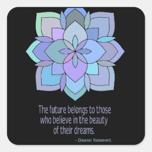 Mandala Eleanor Roosevelt Beauty Quote Square Sticker