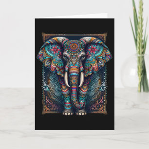 Mandala Elephant Wisdom Indian Elephant Zen Yoga M Card