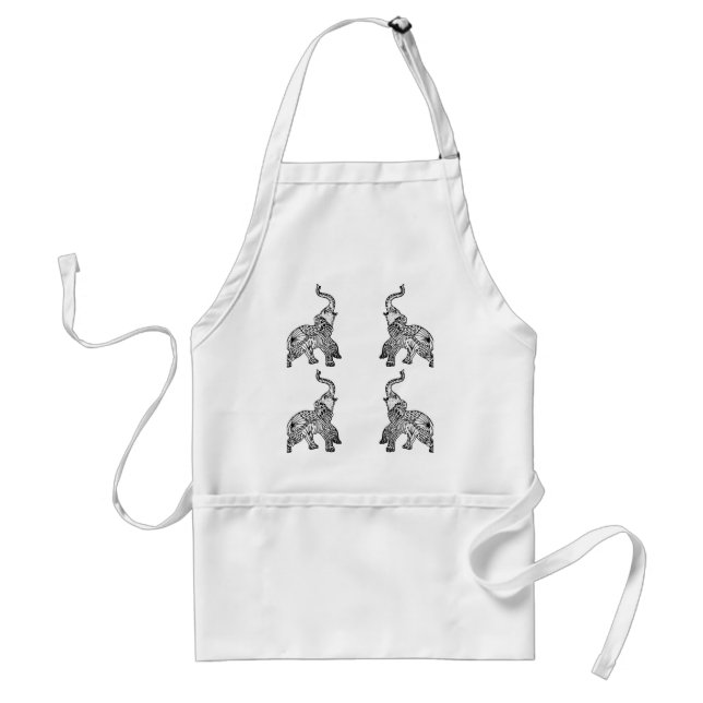 Mandala Elephants Standard Apron (Front)