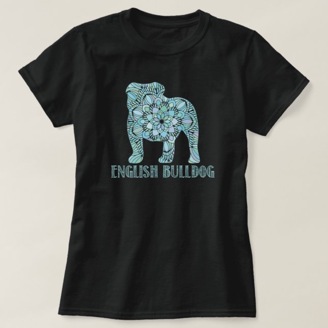 Mandala English Bulldog T-Shirt (Design Front)