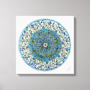 Mandala Essoral Screen Printing Canvas Print