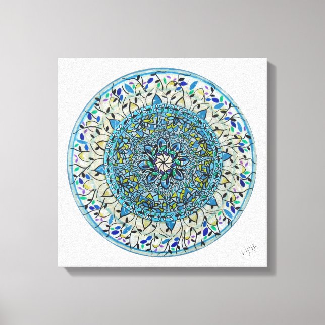 Mandala Essoral Screen Printing Canvas Print (Front)