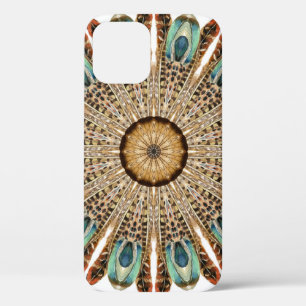 Mandala Feathers Watercolor: Natural Lace Design iPhone 12 Case