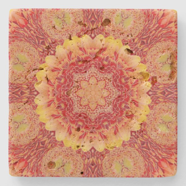Mandala Fire Stone Coaster (Front)