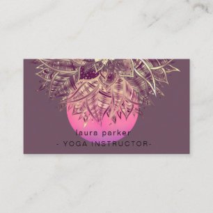 Mandala Floral Boho Massage Yoga Instructor Busine Business Card