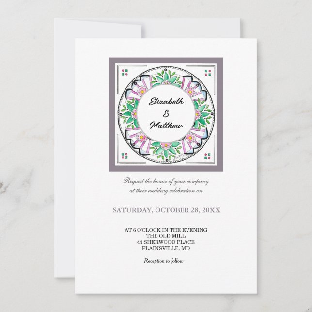 Mandala Floribunda Invitation (Front)