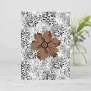 Mandala Flower Art   Earthy Floral Design Invitation
