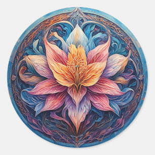 🌸 Mandala Flower Art Gift For Boho Decor Lovers Classic Round Sticker