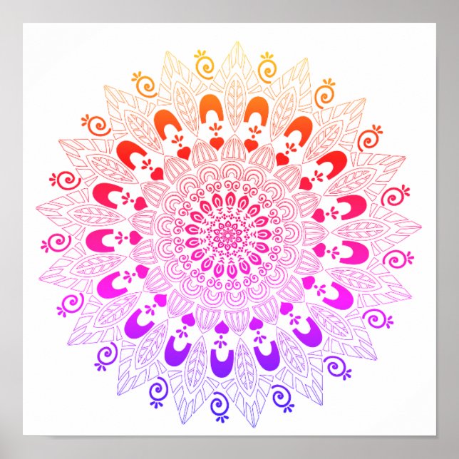 Mandala Flower Design  Poster (Front)