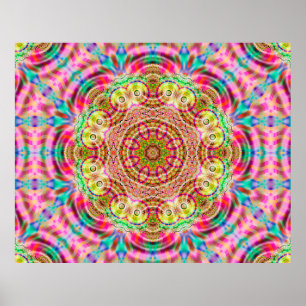 Mandala flower design poster