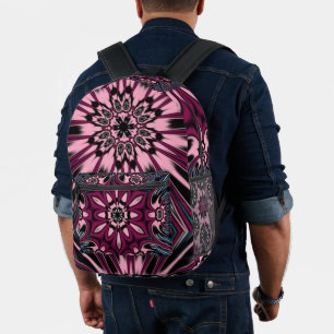 Mandala flower design printed backpack