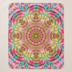 Mandala flower design sherpa blanket