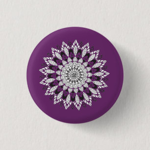 Mandala Flower Design Throw Pillow 3 Cm Round Badge