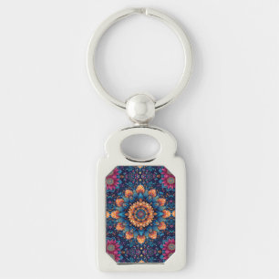 Mandala Flower Digital Art Style-23907. Key Ring