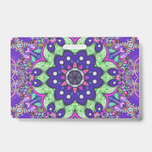  Mandala flower  ID Badge