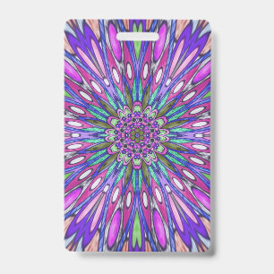  Mandala flower  ID Badge