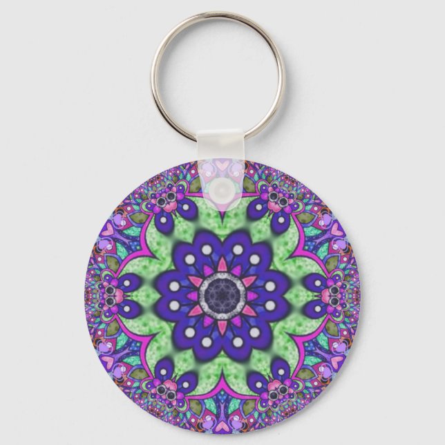 Mandala flower  key ring (Front)