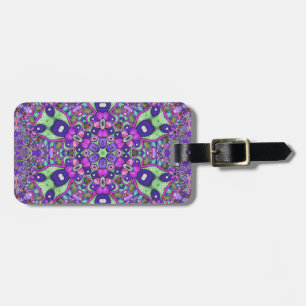 Mandala flower luggage tag