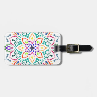 Mandala flower luggage tag
