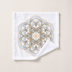 Mandala flower of life sacred geometry wash cloth