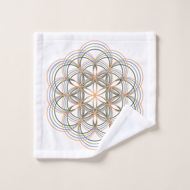 Mandala flower of life sacred geometry wash cloth (Wash Cloth)