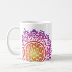 Mandala Flower of life sun rising Coffee Mug