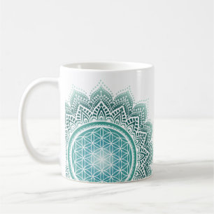 Mandala Flower of life turquoise spiritual Coffee Mug