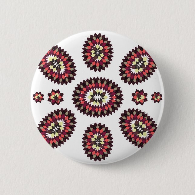 Mandala Flower Pattern 6 Cm Round Badge (Front)