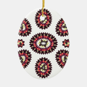 Mandala Flower Pattern Ceramic Tree Decoration
